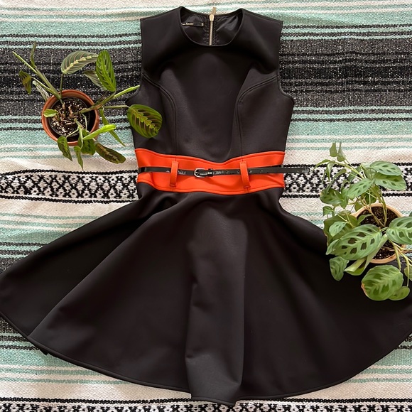 W Les Femmes by Babylon black & orange dress. - Picture 1 of 6